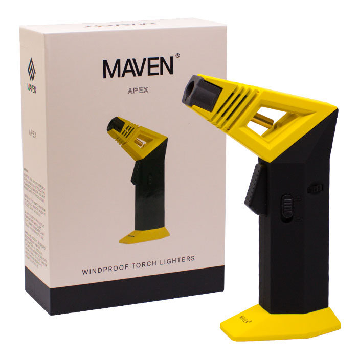 Maven | Apex Windproof Torch Lighters -Single Torch Maple Craft Inc Yellow