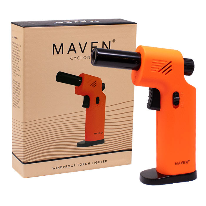 Maven | Cyclone Windproof Torch Lighters -Single Torch Maple Craft Inc Orange