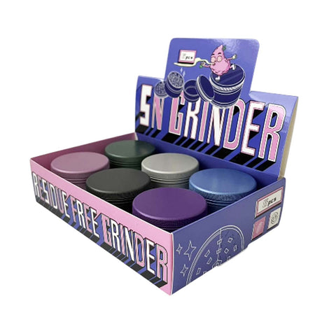 Cloud Clean 55mm – Residue-Free Aluminum Grinder Set -Assorted-6 Pcs/Display Display Pack Super Supplys Inc