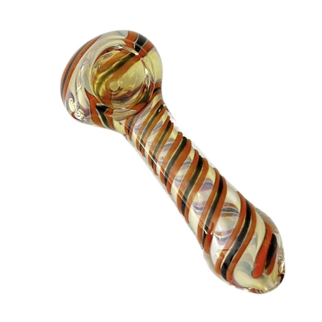 4-1/2" Fusion Spin Spoon Glass Pipe-2CT Assorted Glass Pipe Super Supplys Inc