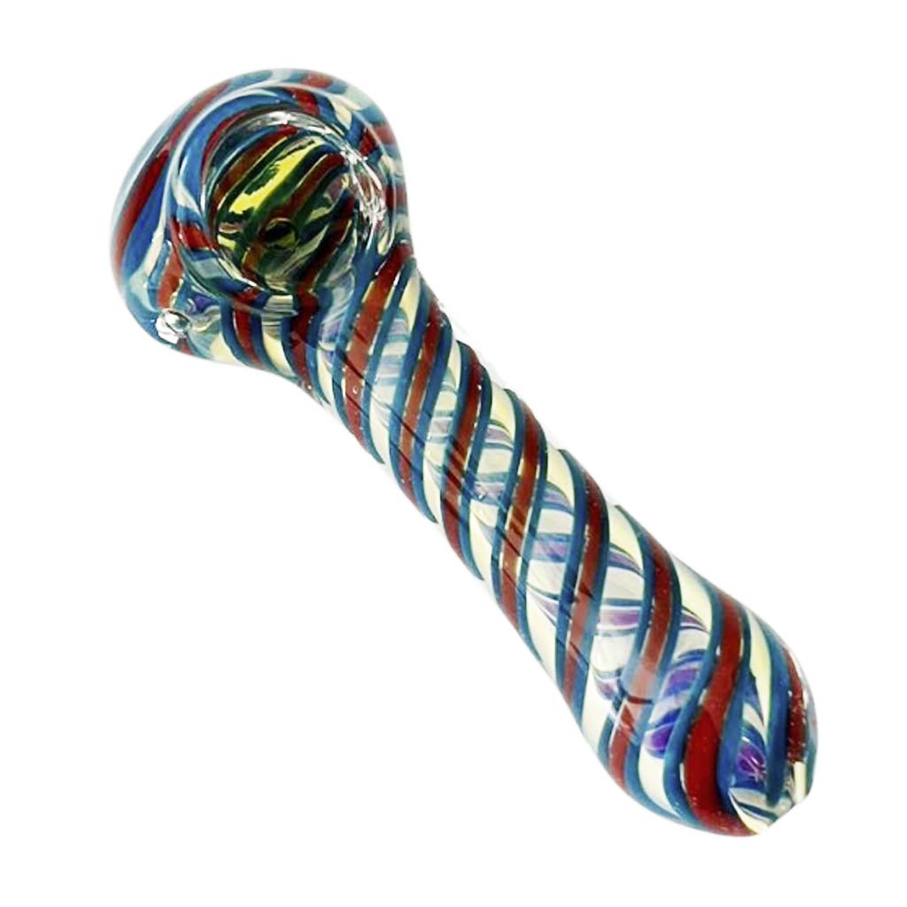4-1/2" Fusion Spin Spoon Glass Pipe-2CT Assorted Glass Pipe Super Supplys Inc