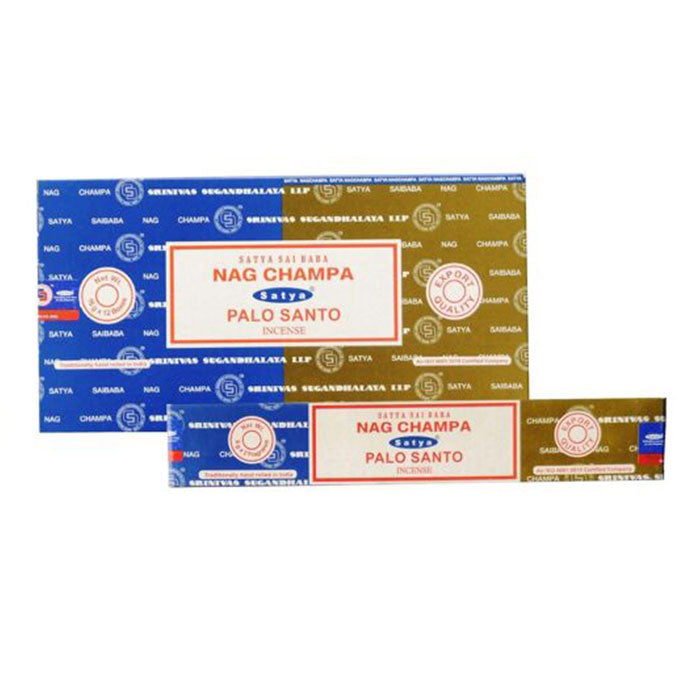 Satya | Nag Champa 16G Incense Display of 12 Incense Maple Craft Inc Palo Santo