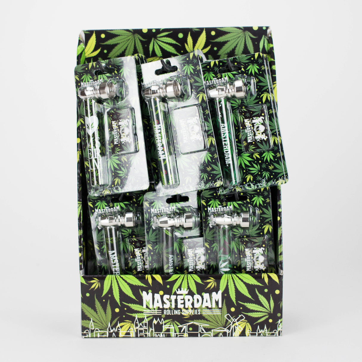 Glass Pipe with Screen Blister Pack (GS 2681) – Masterdam Display / 24 Pack Glass Pipe LEHIGH WHOLESALE