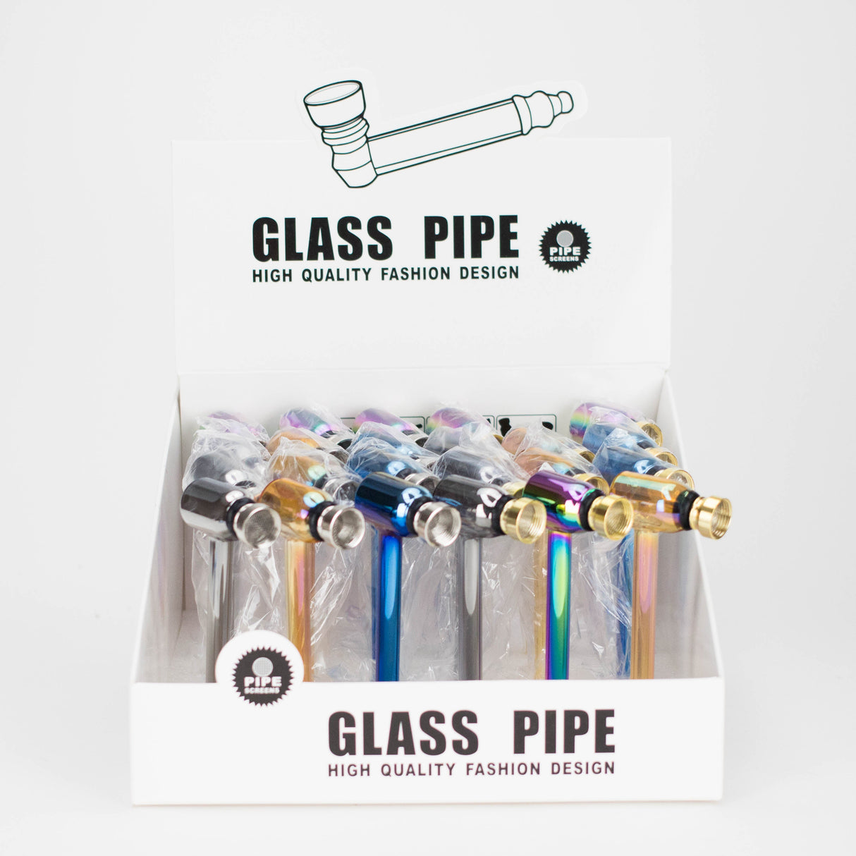 6" Glass Pipe with Screen (GS 3010) – Box / 24 Pack Glass Pipe LEHIGH WHOLESALE