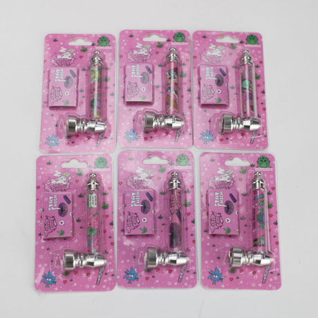 Metal Pipe with Silver Screen – Blister Pack Display / 24 Pack Metal Pipe LEHIGH WHOLESALE Baked Bunny