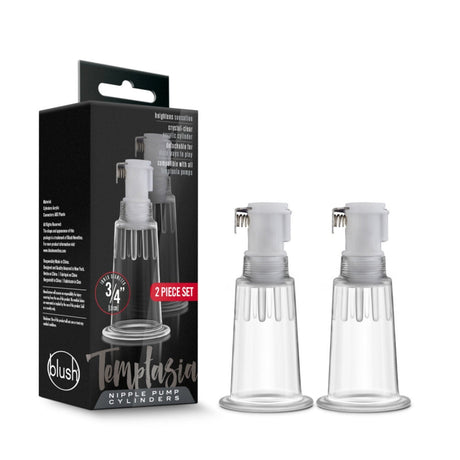 Blush - Temptasia - Nipple Pumping Cylinders Set of 2 (0.75" Dia) Adult Toy JAL