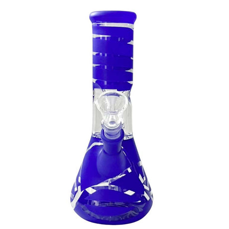 8” Color Spiral Beaker Bong – Built-In Perc Glass Bong Super Supplys Inc