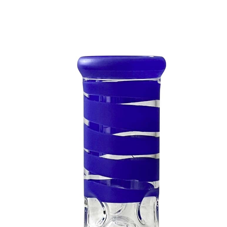 8” Color Spiral Beaker Bong – Built-In Perc Glass Bong Super Supplys Inc