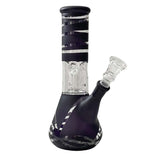 8” Color Spiral Beaker Bong – Built-In Perc Glass Bong Super Supplys Inc Black