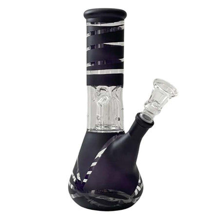 8” Color Spiral Beaker Bong – Built-In Perc Glass Bong Super Supplys Inc Black