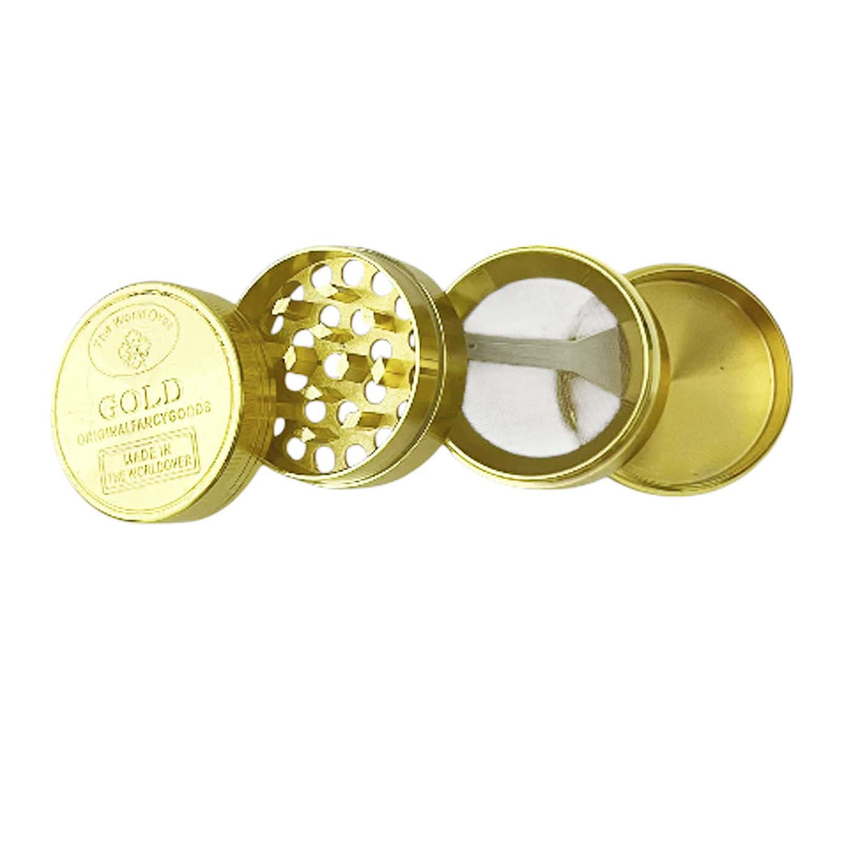 Golden Crown™ 4-Piece 40mm*38 mm Zinc Grinder-12 Pcs/Display Display Pack Super Supplys Inc