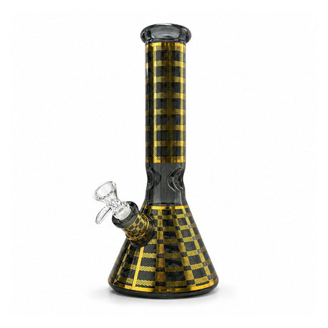 12.5" Plaid Beaker Bong with Gift Box Glass Bong Super Supplys Inc Black