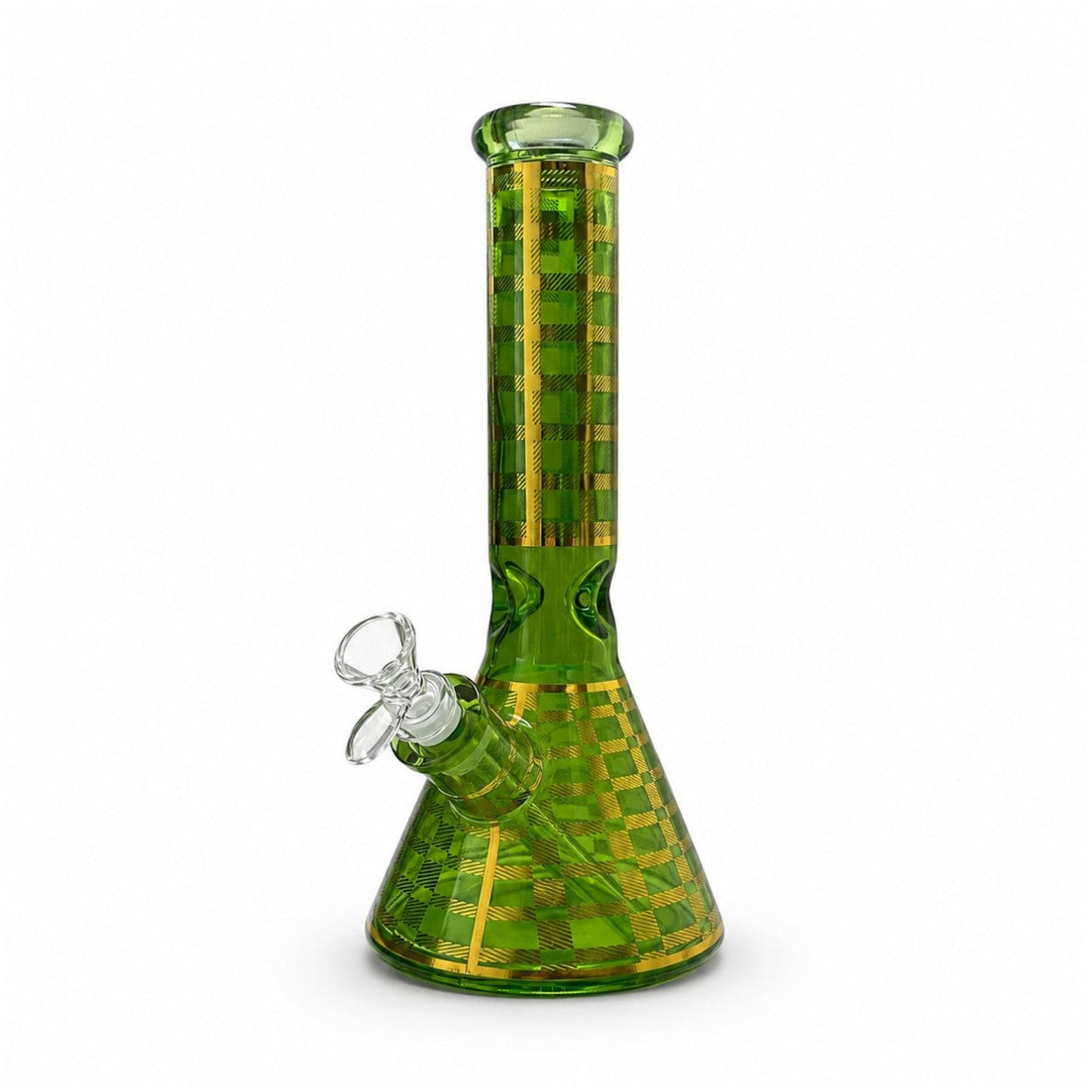 12.5" Plaid Beaker Bong with Gift Box Glass Bong Super Supplys Inc Green