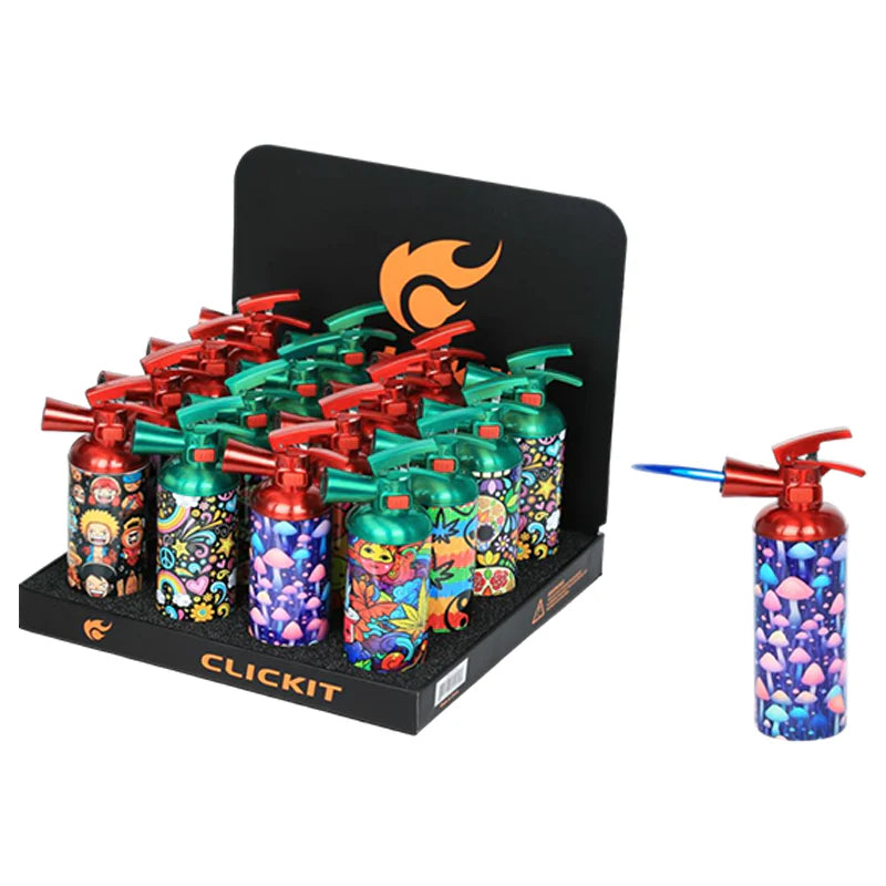 Clickit Fire Extinguisher Shape Single Torch Lighter. Torch The MST