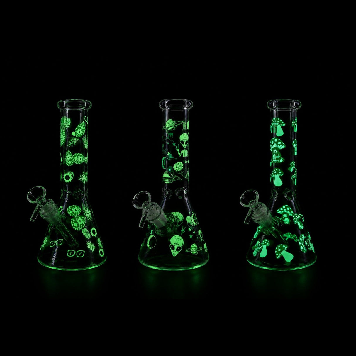 10" Glow-in-the-Dark Beaker Bong Glass Bong Super Supplys Inc