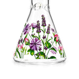 10" Glow-in-the-Dark Floral Beaker Bong Glass Bong Super Supplys Inc
