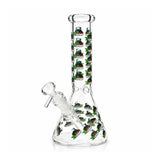 10" Glow-in-the-Dark Floral Beaker Bong Glass Bong Super Supplys Inc Hemp