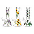 10" Glow-in-the-Dark Floral Beaker Bong Glass Bong Super Supplys Inc