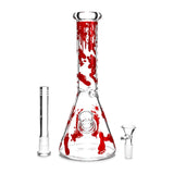 10" Blood Splatter Beaker Bong Glass Bong Super Supplys Inc