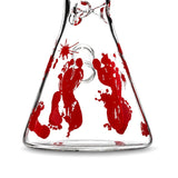 10" Blood Splatter Beaker Bong Glass Bong Super Supplys Inc