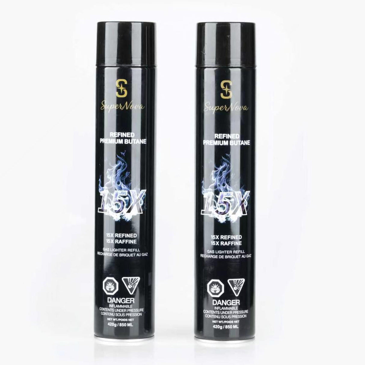 SuperNova | 15x Refined Premium Butane 850mL - box of 12 Butane · Fluid Supreme Trading