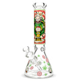 14" 7mm Interdimensional Glow Beaker Bong Glass Bong Super Supplys Inc C