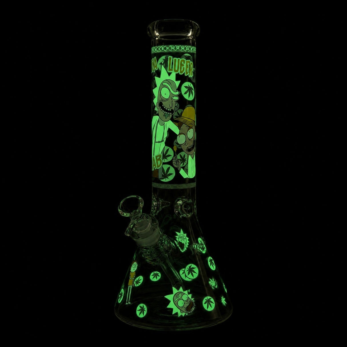 14" 7mm Interdimensional Glow Beaker Bong Glass Bong Super Supplys Inc