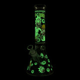 14" 7mm Interdimensional Glow Beaker Bong Glass Bong Super Supplys Inc
