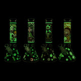 14" 7mm Interdimensional Glow Beaker Bong Glass Bong Super Supplys Inc
