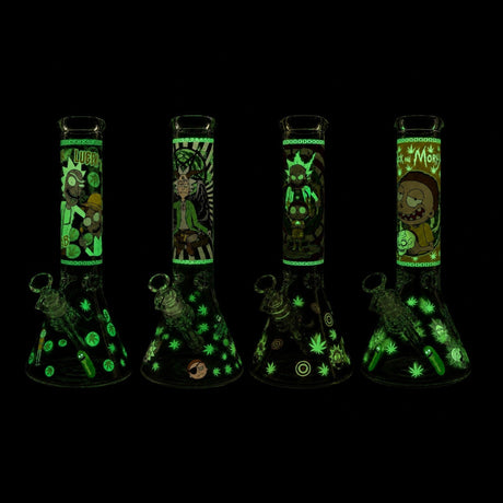 14" 7mm Interdimensional Glow Beaker Bong Glass Bong Super Supplys Inc