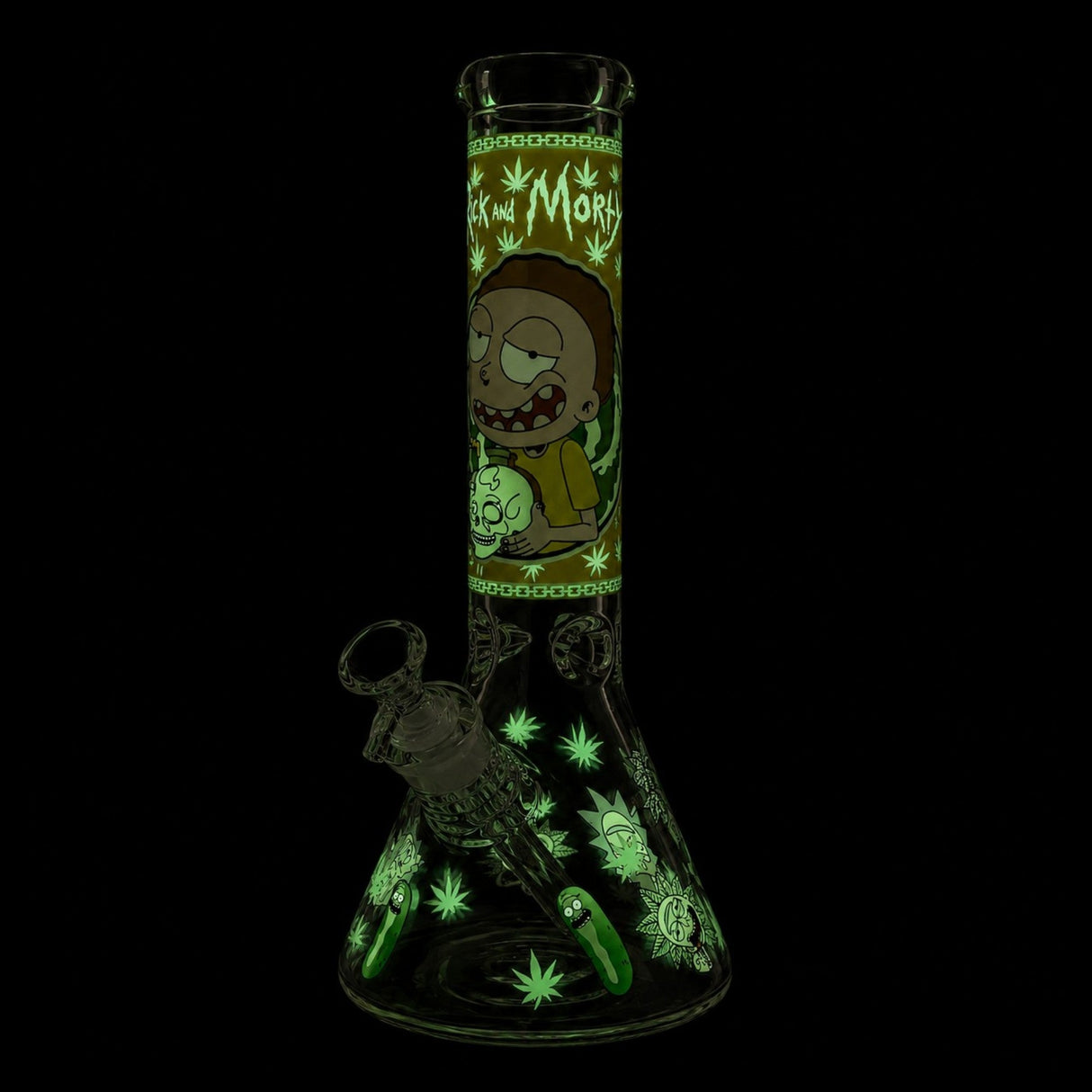 14" 7mm Interdimensional Glow Beaker Bong Glass Bong Super Supplys Inc