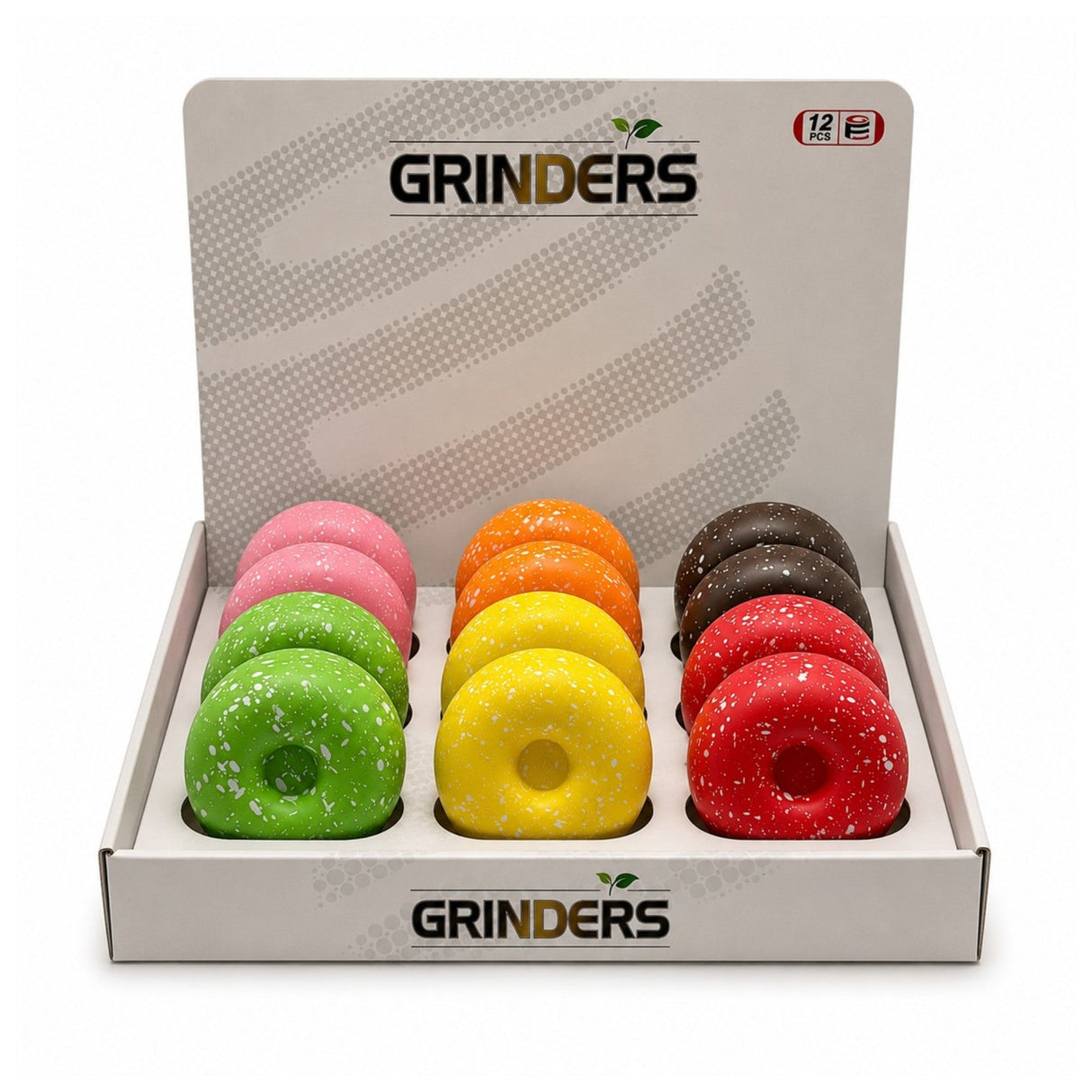 60mm Sprinkle Donut 3-Part Herb Grinder Display Pack Super Supplys Inc