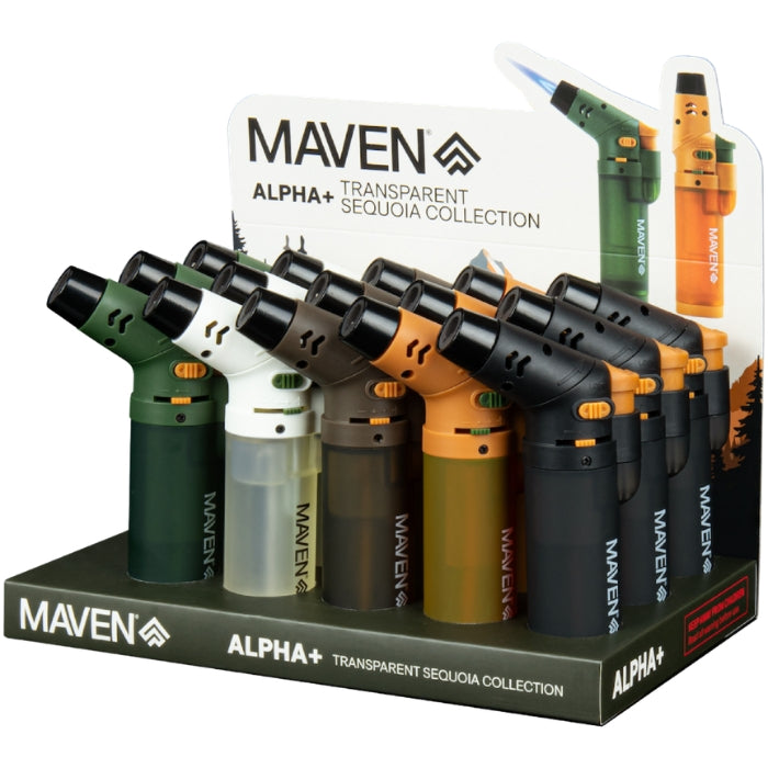 Maven | Alpha + Transparent Sequoia Lighter Display of 15 Lighter Maple Craft Inc