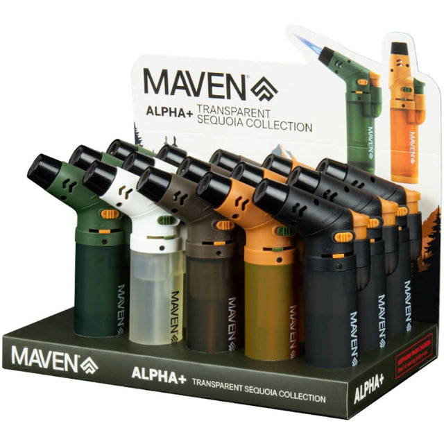 Maven | Alpha + Transparent Sequoia Lighter Display of 15 Lighter Maple Craft Inc