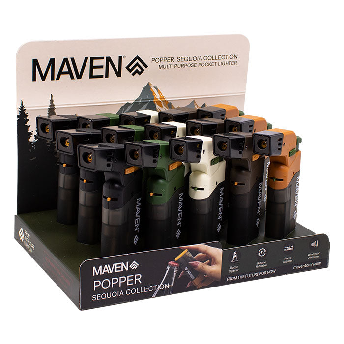 Maven | Popper Sequoia Collection Lighter Display of 15 Torch Maple Craft Inc