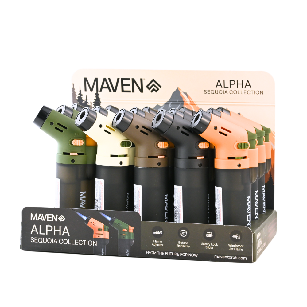 Maven | Alpha Sequoia Collection Lighter Display of 15 Torch Maple Craft Inc