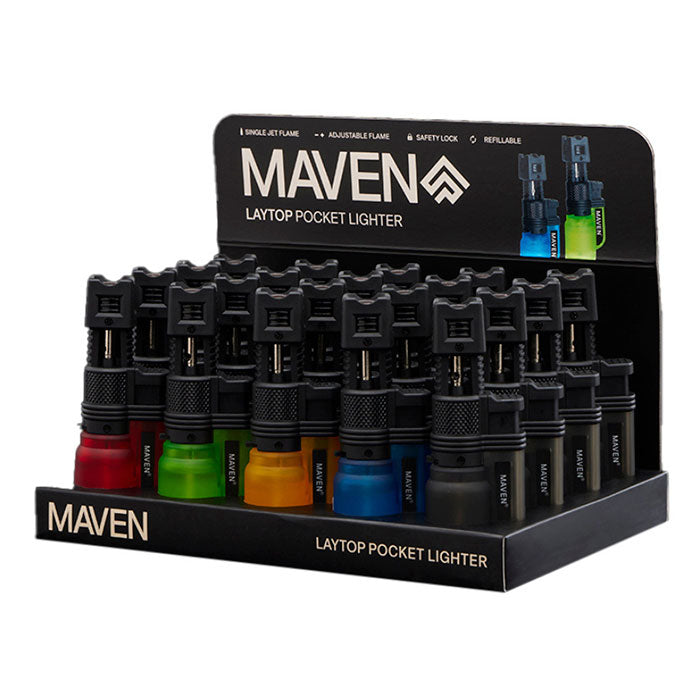 Maven | Laytop Pocket Lighter Display of 20 Torch Maple Craft Inc
