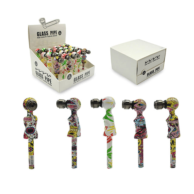 MST4058 - glass pipe with cap - 24/Display Glass Pipe The MST