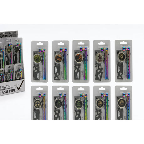 MST4052 - Rainbow finish Pipe with Cap & with Metal Grinder - 12/Display Display Pack The MST