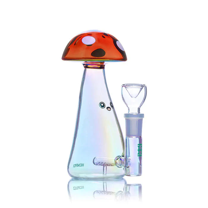 Hemper | 5.75" Trippy Shroom Glass Bong – Iridescent Finish [PP4867] Glass Bong Smoking Cat Distribution
