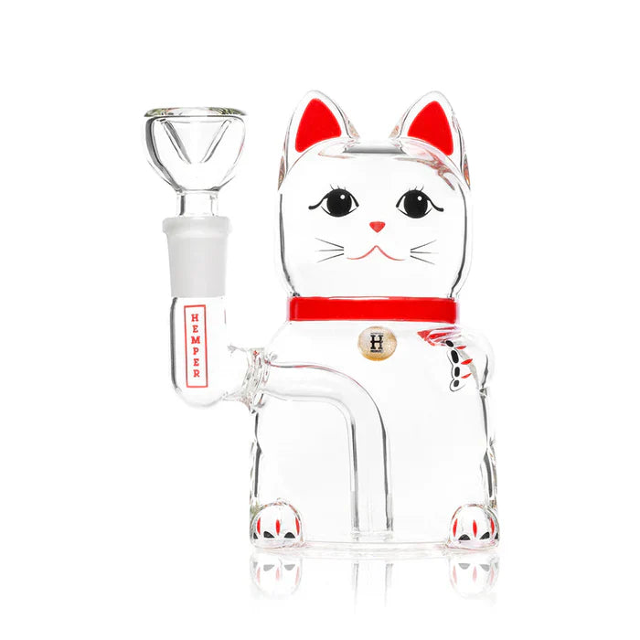 Hemper | 5" Lucky Money Cat Bong [PP5294LG] Glass Bong Smoking Cat Distribution