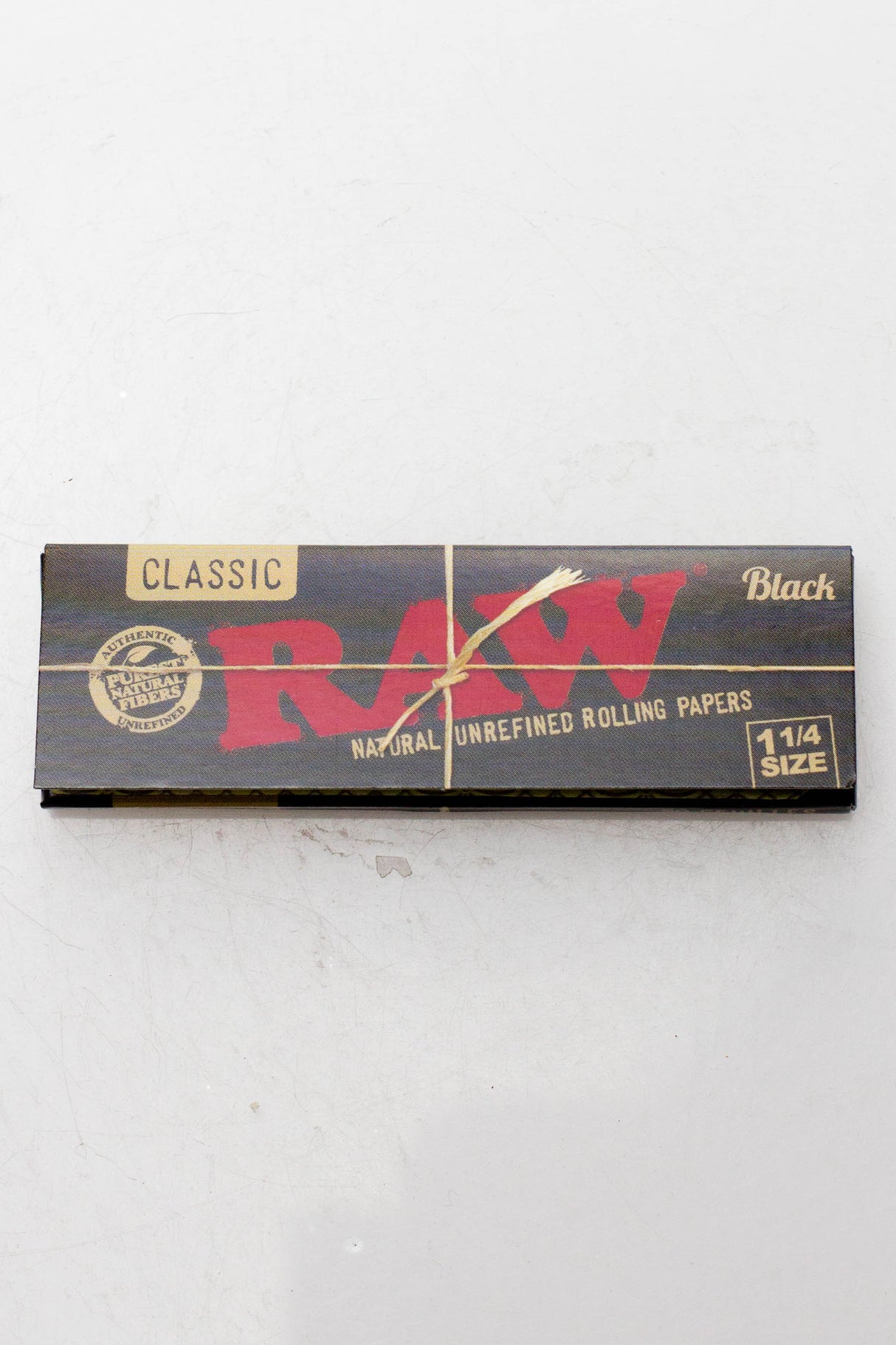 RAW Black Natural Unrefined Rolling Paper-1 1/4" - One Wholesale