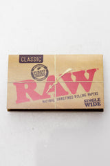 RAW Natural Unrefined Rolling Paper-Singlewide - One Wholesale