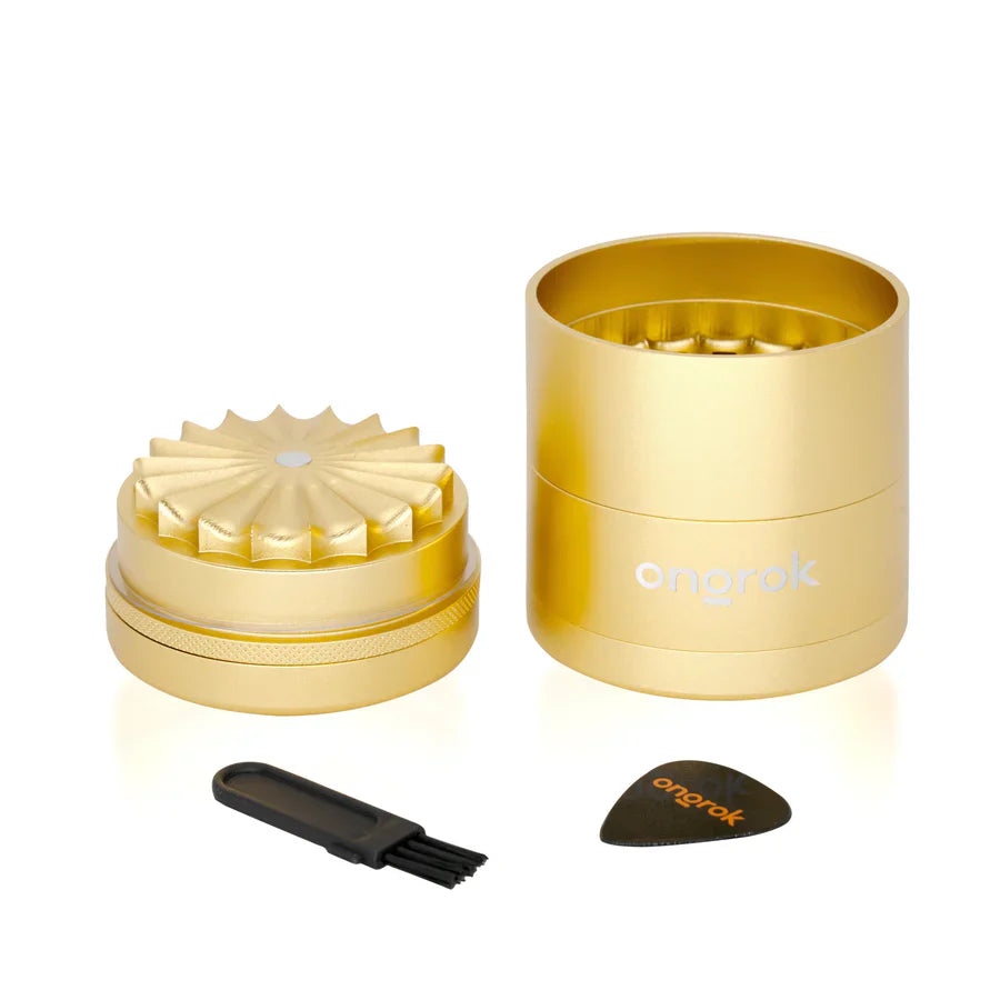 ONGROK | 5-Piece Flower Tooth Grinder Regular Grinder Smoking Cat Distribution Gold
