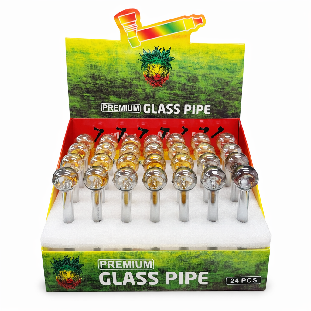 5″ Glass Pipe – Mixed Color (Display of 24) [JBLYD-01-10] Glass Pipe Canadian Distributor