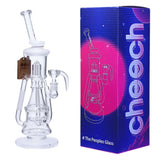 Cheech Glass | 14.5 Sandblast Clear Recycler [CH 216] Glass Bong Smoking Cat Distribution