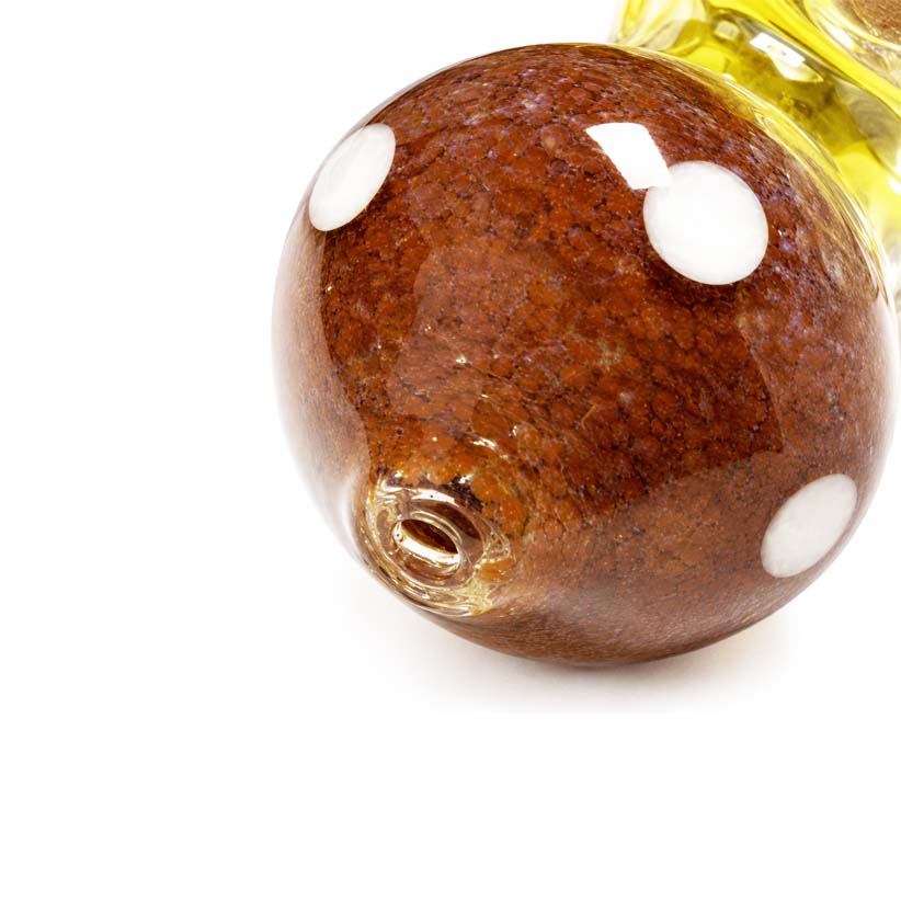 3-1/2" Frit Mushroom Glass Spoon Pipe Glass Pipe Super Supplys Inc
