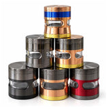 55mm 4-Piece Window Zinc Alloy Grinder – 6-Piece Display Assorted Colors Display Pack Super Supplys Inc