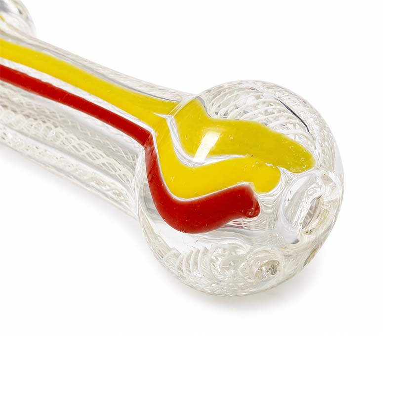 4.5" Color Line Glass Spoon Pipe Glass Pipe Super Supplys Inc
