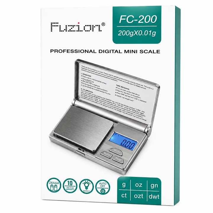 Fuzion FC-200 Professional Digital Mini Scale 200*0.01g Scale Super Supplys Inc